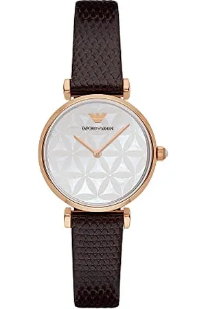 Emporio Armani Orologio Analogico al Quarzo Donna con Cinturino in Pelle AR1990