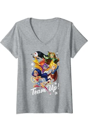 DC Comics Originals Team Up Maglietta con Collo a V