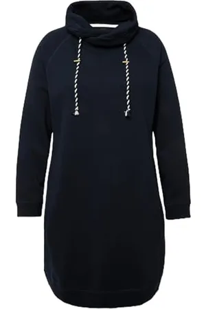 Ulla Popken Sweatkleid, Stehkragen, Langarm, Taschen Vestito, , 60-62 Donna