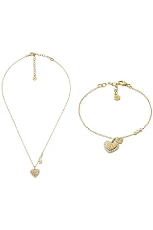 Emporio Armani Donna Collana e Bracciale in Argento Sterling Dorato, Set