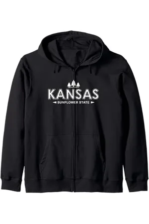 KANSAS - Throwback Design - Classic Felpa con Cappuccio