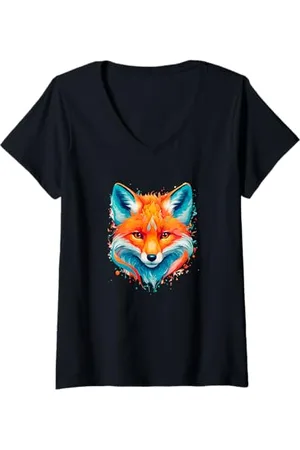 Fox Donna Volpe Maglietta con Collo a V