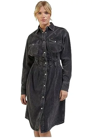 Lee Western Dress Casual, Nero, XL Donna
