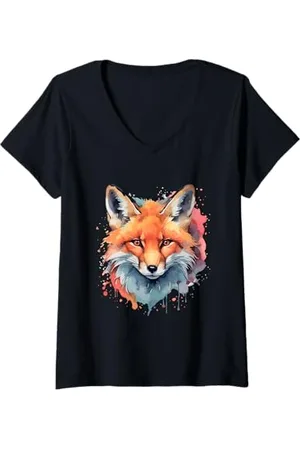 Fox Donna Volpe Maglietta con Collo a V