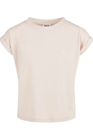 Urban classics Girls Organic Extended Shoulder Tee, T Shirt Bambine E Ragazze, Colore: Rosa, 158-164
