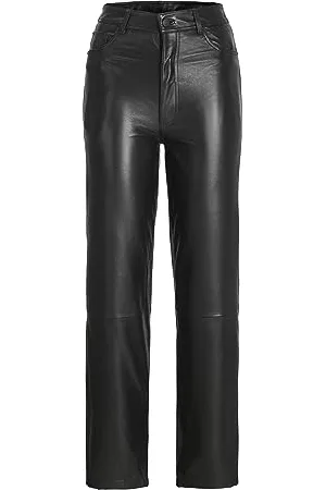 JJXX JXGRACE Straight HW Leather Pants Noos Pantaloni, Black, S Donna