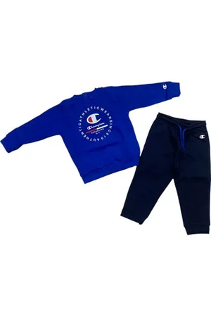 Champion Legacy Graphic Shop TD (306847) -Ultra-Light Soft Compact Powerblend Fleece Crewneck Completo, (BAI/NNY), 9 Mesi Bambino