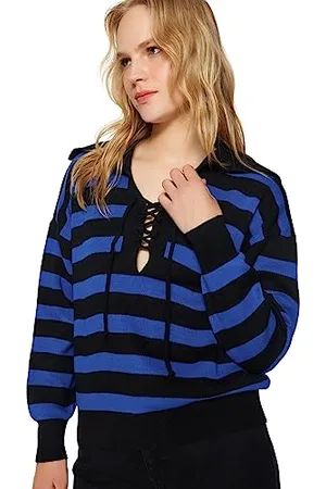 Trendyol Regular Fit Basic Polo Neck Knitwear Sweater Maglione, Black, S Donna