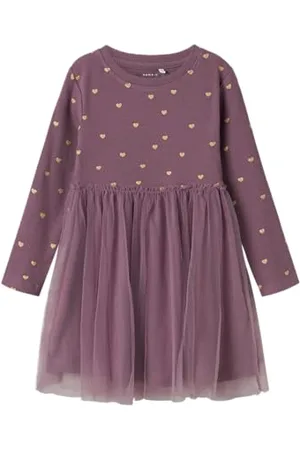 NAME IT NMFNADJA LS Dress Noos, Vestito Bambina,