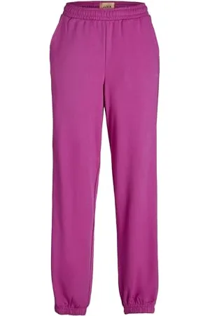 JJXX Jxabbie RLX HW Every Pants Swt Noos Jogging, Rosso Fucsia/Stampa: Carmine Rose Logo, L Donna