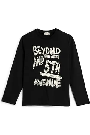 Koton T-Shirt Long Sleeve Crew Neck Printed Cotton, T-Shirt Ragazzi, (999)