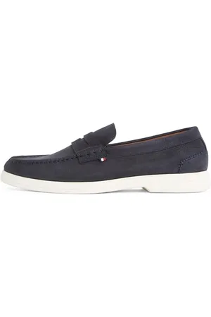 Tommy Hilfiger Uomo Mocassini Nubuck in Pelle, Blu (Desert Sky), 44