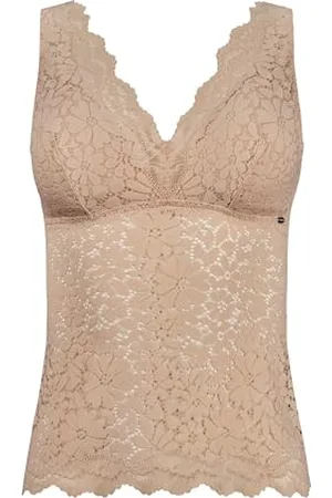 Skiny Wonderfulace-Top da Donna con Cuscinetti Estraibili Canottiera, Beige, 46