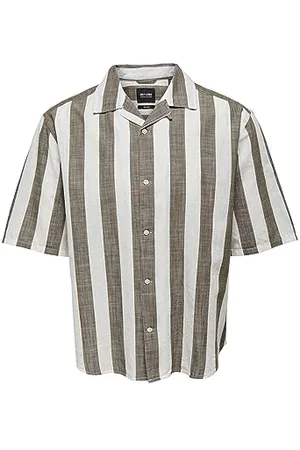 Only & Sons ONSTES RLX CTN Slub Stripe SS Shirt Noos Camicia, , M Uomo