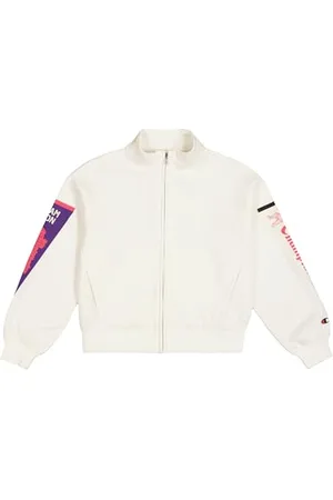 Champion Legacy Graphic Shop G (405024) -Ultra-Light Soft Compact Powerblend Fleece Full-Zip Felpa, (STR), 5-6 Anni Bambina