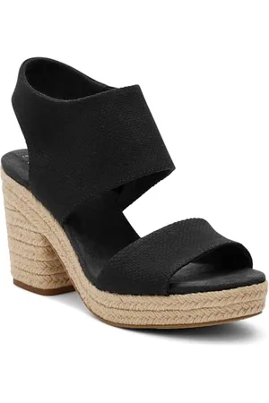 TOMS Majorca Platform, Sandali con tacco Donna, Black/Black Basket Weave, 41 EU