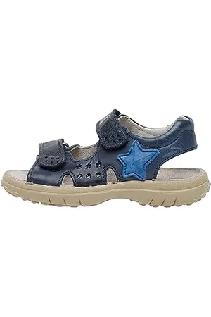 Naturino Dock-Sandali in Pelle con Velcro, Blu 34