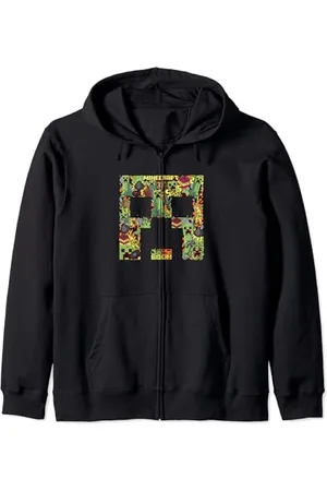 Minecraft Creeper Big Face Collage Felpa con Cappuccio