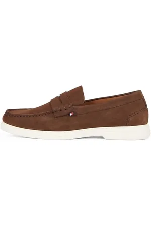 Tommy Hilfiger Uomo Mocassini Nubuck in Pelle, Marrone (Legacy Brown), 43