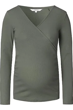 Noppies Sara Nursing Rib Top LS T-Shirt, Olive-P627, S Donna
