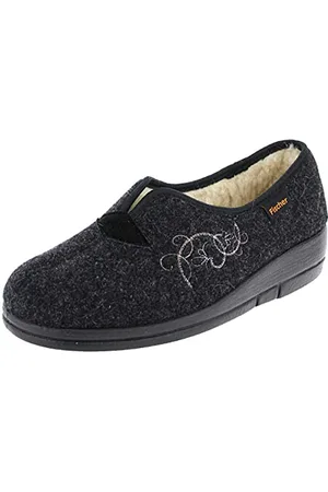 Fischer Fischer Dora, Pantofole a Collo Basso Donna, Nero (Anthrazit 205), 42 EU