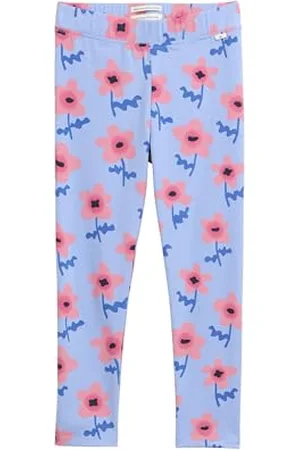 TOM TAILOR 1045164 Leggings, 37158-Stampa Big Blue Flower, 116-122 cm Bambina