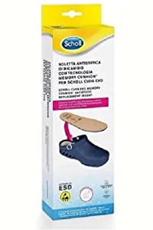 Scholl Solette Antistatiche in Memory Cushion, Solette Unisex per Clog Evo, Taglia 39-40, Confezione da 1 paio