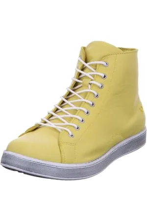 Andrea Conti Damen High Top Sneaker, Scarpe da Ginnastica Donna, Giallo-Verde, 40 EU