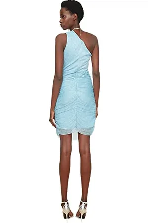 Trendyol Women Mini Bodycon Fitted Knit Dress Vestito, , 38 Donna