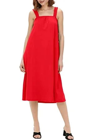 ONLY Onlmay S/L Mix Dress Jrs Abito Estivo, Rosso-High Risk Red, S Donna