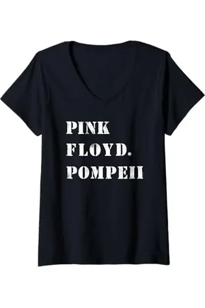 Pink Floyd Donna Pompei Stencil Maglietta con Collo a V