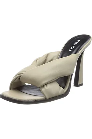Pinko Corinne Sabot Nappa, Sandali con Tacco Donna, D18_Beige-Sabbia ARDENTE, 40 EU Larga