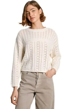 Pepe Jeans Isadora Maglione, (Mousse White), XL Donna