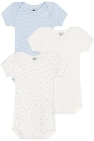 Petit Bateau A0cx9 Noi Body A Maniche Corte, , 3 Mesi (Pacco da 3) Unisex-Bimbi
