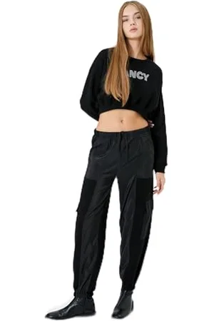 Koton Jogger Cargo Pants Pockets Drawstring Relax Cut, Pantaloni della Tuta da Donna, (999)