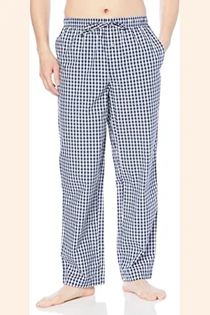 Amazon Pantaloni del Pigiama in Tessuto con Taglio Dritto Uomo, , M