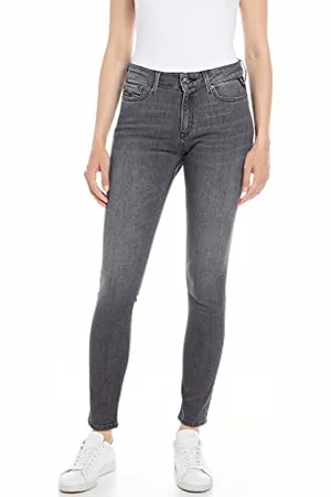 Replay Jeans Donna Luzien Skinny Fit Super Elasticizzati, Grigio , W32 x L30