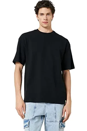 Koton Basic Oversize T-Shirt Girocollo a Maniche Corte, (999), M Uomo