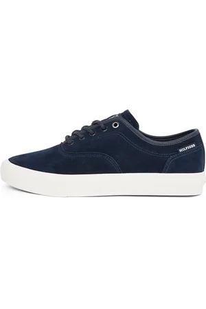Tommy Hilfiger Uomo Sneakers Vulcanizzate Low Oxford in Pelle Scamosciata, Blu (Desert Sky), 41 EU