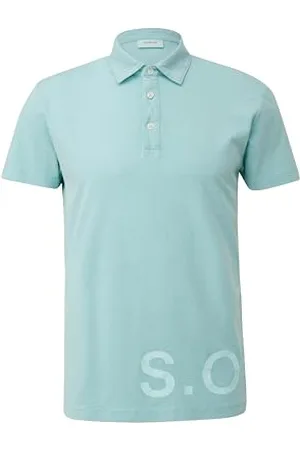 QS by s.Oliver 2143964 Polo con Stampa Etichetta, Blu , XXL Uomo