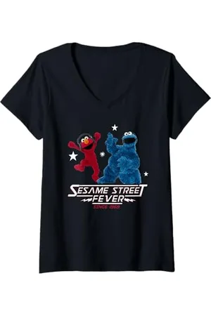 Sesamstraat Donna Fever since 1969, Maglietta con Collo a V