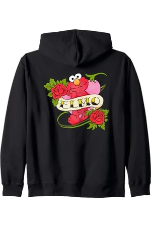 Sesamstraat Elmo Tattoo Roses, Felpa con Cappuccio