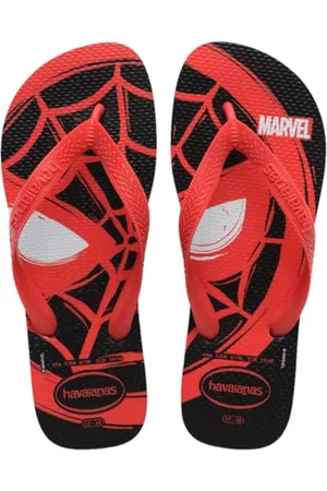 Havaianas Top Marvel Logomania (Mini Me), Infradito Ragazzi, Black/Red Ruby, 29/30