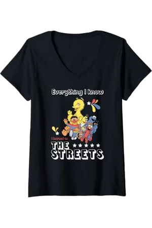 Sesamstraat Donna Everything I know, Maglietta con Collo a V