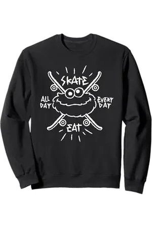 Sesamstraat Skate All Day Every Day White, Felpa