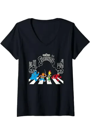 Sesamstraat Donna Friends Beatles, Sesame strasse Maglietta con Collo a V