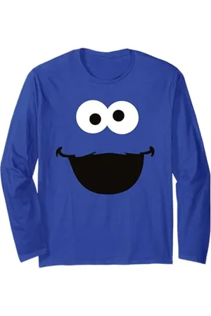 Sesamstraat Cookie Monster Face Smile Classic Maglia a Manica
