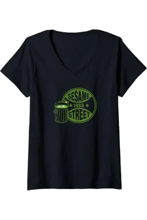 Sesamstraat Donna 1969 - Pallacanestro sportivo Maglietta con Collo a V