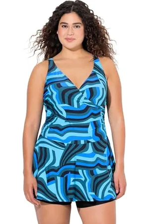 Ulla Popken Badekleid April mit Shorts, Wavy Costume Intero, , 52 Donna