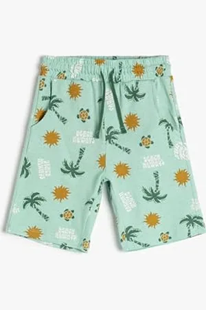Koton Shorts Drawstring Pockets Printed Cotton Pantaloncini, (7d5), 4-5 Jahre Boys